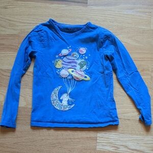 Mini Boden Cosmic Blue Long Sleeve Tee